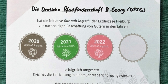 DPSG Diözesanverband Freiburg qualifiziert sich erneut für fair.nah.logisch