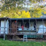 Renovierungsarbeiten des Bauwagens